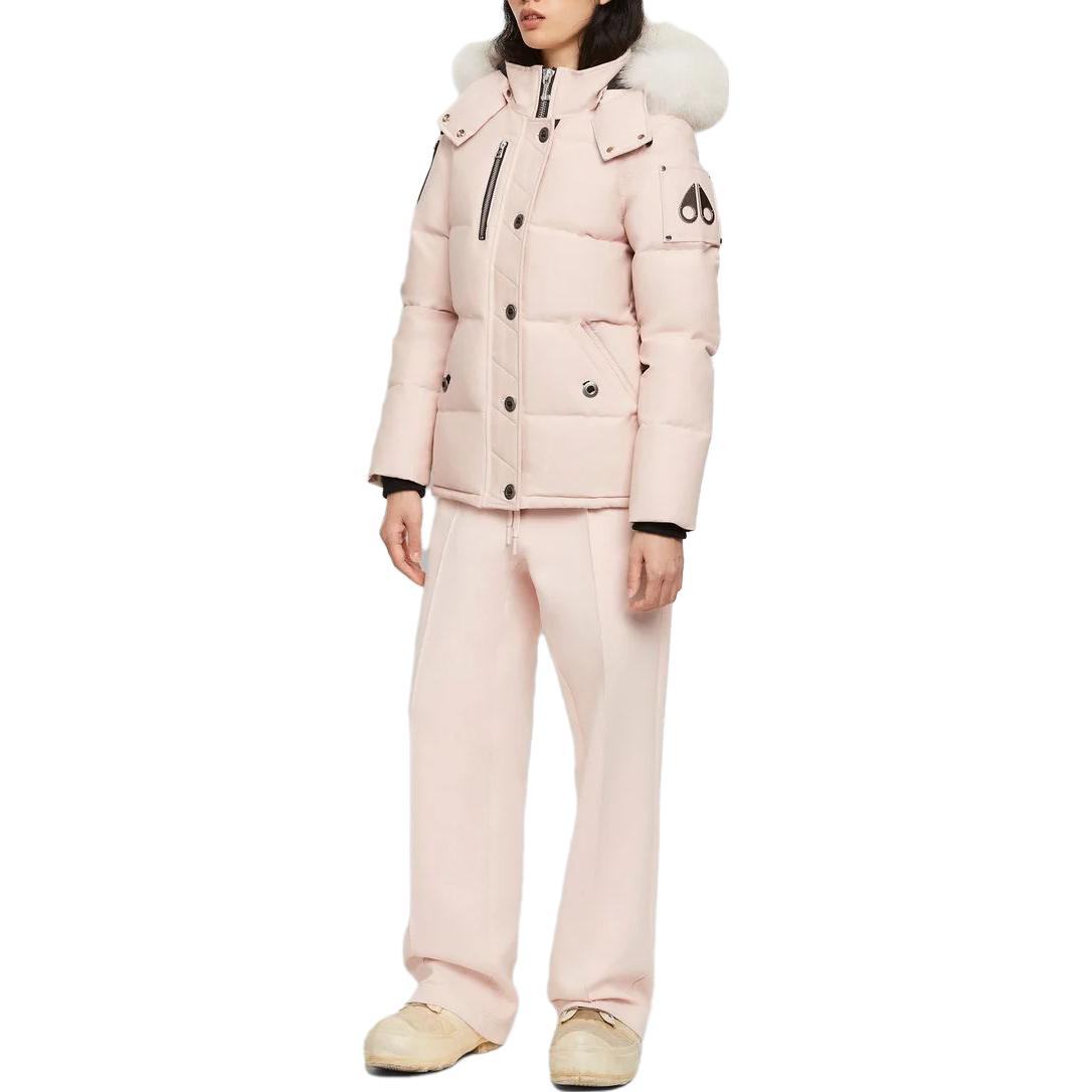 Shop (W) Moose Knuckles 粉色纯色拉链连帽夹克外套. M32lJ129S-3227