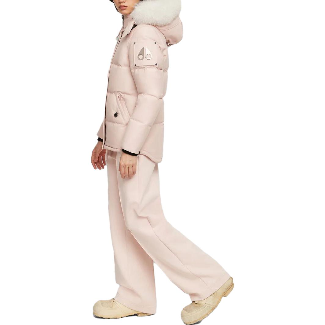 Details for (W) Moose Knuckles 粉色纯色拉链连帽夹克外套. M32lJ129S-3227