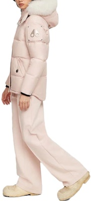 (W) Moose Knuckles 粉色纯色拉链连帽夹克外套. M32lJ129S-3227 Details for (W) Moose Knuckles 粉色纯色拉链连帽夹克外套. M32lJ129S-3227