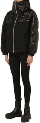 (W) ムースナックルズ シャイニー ハイネック ジップアップ ジャケット ブラック M33LJ212H-1NY Shop (W) ムースナックルズ シャイニー ハイネック ジップアップ ジャケット ブラック M33LJ212H-1NY