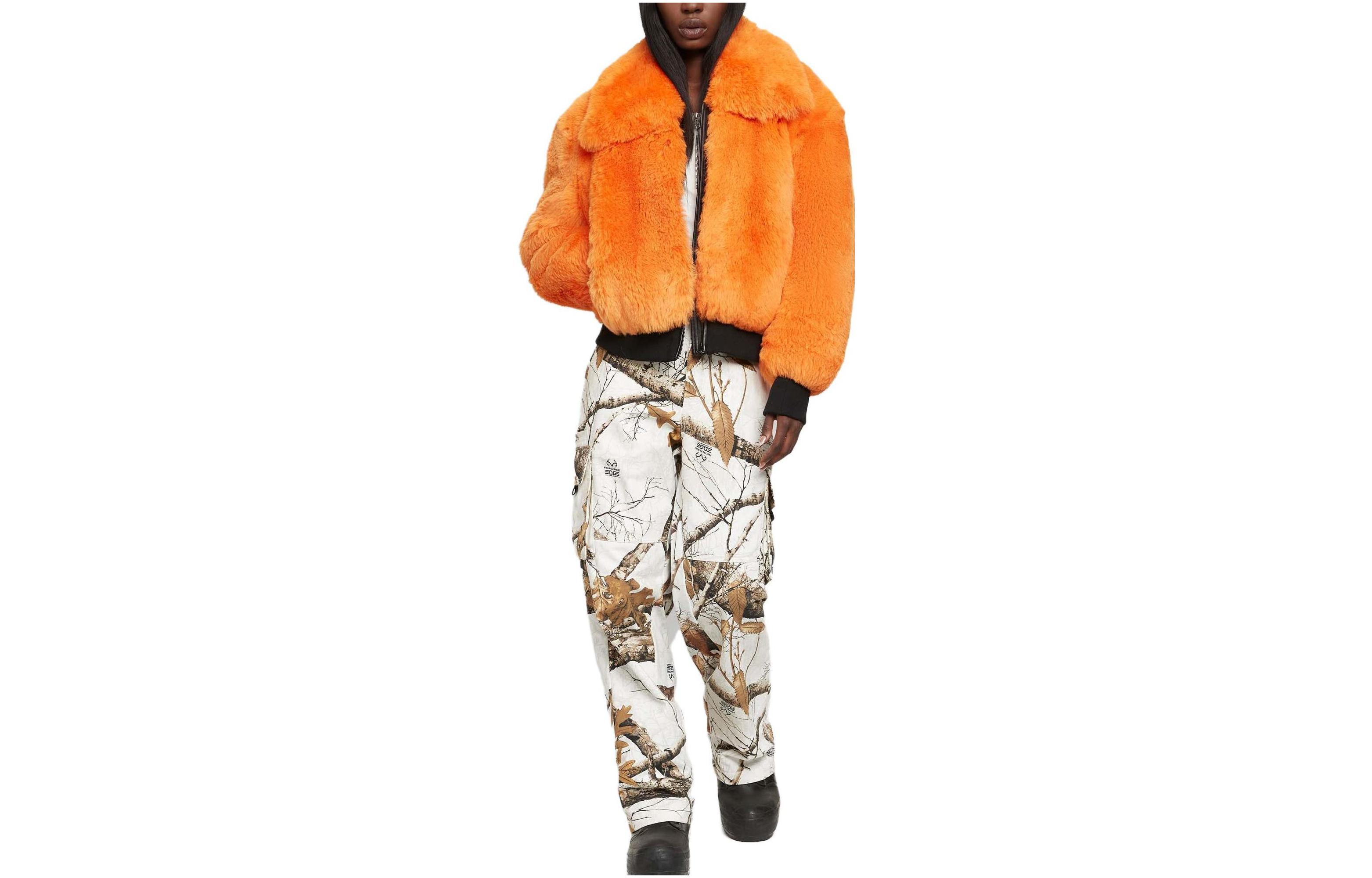 (Women) Moose Knuckles  Solid Color Zip Fleece Jacket Orange M33LL301-1190