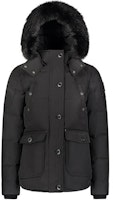 (Women) Moose Knuckles Anguille Black Down Jacket Black Fur Trim Hooded Slim Fit. M39LJ113-291 (Women) Moose Knuckles Anguille Black Down Jacket Black Fur Trim Hooded Slim Fit. M39LJ113-291