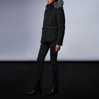 (W) Moose Knuckles Anguille黑色羽绒服 黑色毛边连帽修身款. M39LJ113-291 Shop (W) Moose Knuckles Anguille黑色羽绒服 黑色毛边连帽修身款. M39LJ113-291