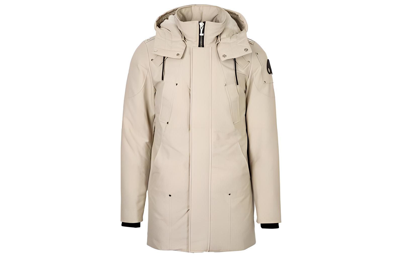 (Women) Moose Knuckles Beige Solid Zipper Hooded Down Jacket M31MP261N-553