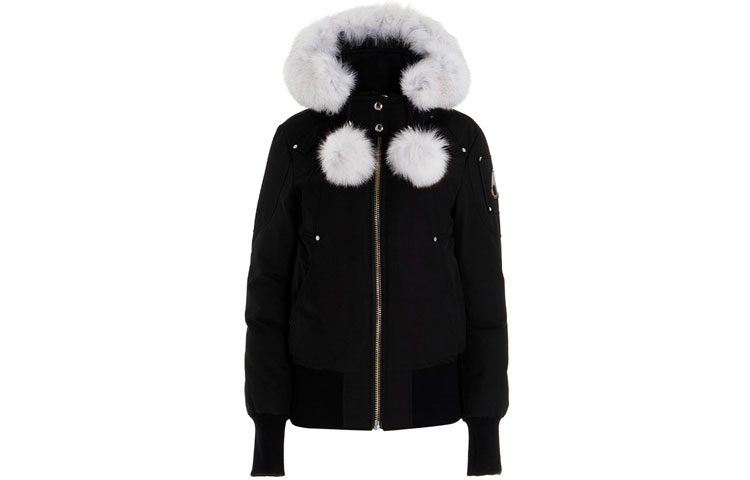 Order (W) Moose Knuckles Debbie 黑色冬季羽绒服经典版型。 MK2002LB-290