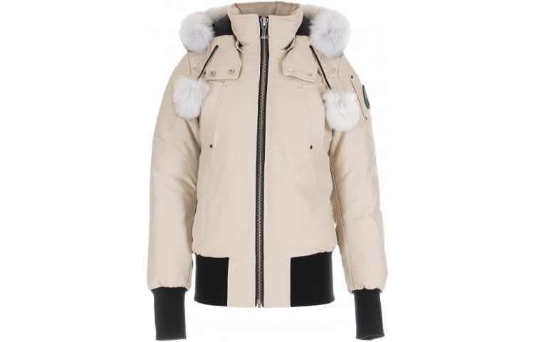 Order (W) Moose Knuckles Debbie Bomber Jaket Putih Gaya Pilot. MK2002LB-347