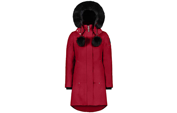 (Women) Moose Knuckles FW19 Stirling Classic Red Down Coat with Fur Trim for Women. MK2003LP-651