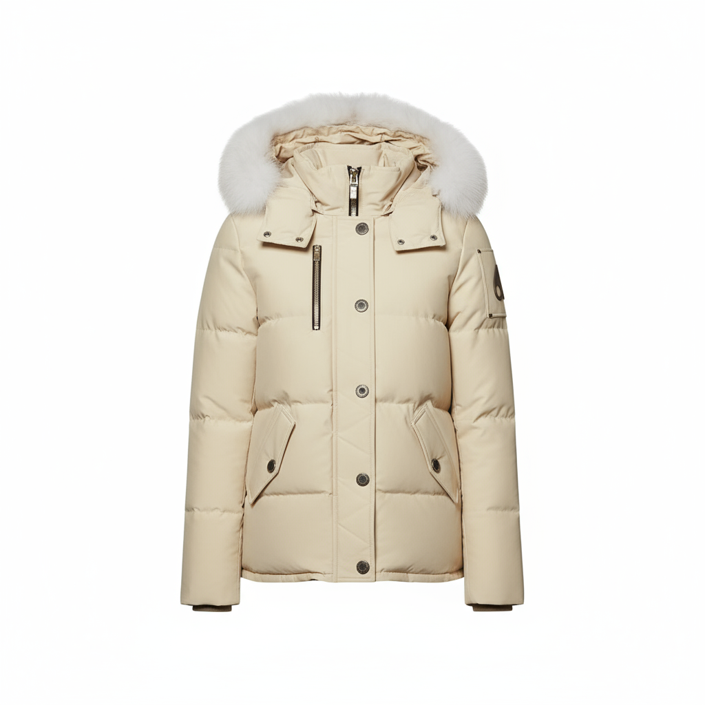 (Women) Moose Knuckles FW21 3Q Slim Fit Ladies Winter Down Jacket White MK2229L3Q-347