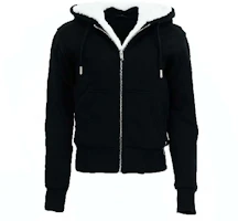 (Women) Moose Knuckles FW21 Black Logo Detachable Hooded Fleece Jacket M31LS601-244 (Women) Moose Knuckles FW21 Black Logo Detachable Hooded Fleece Jacket M31LS601-244