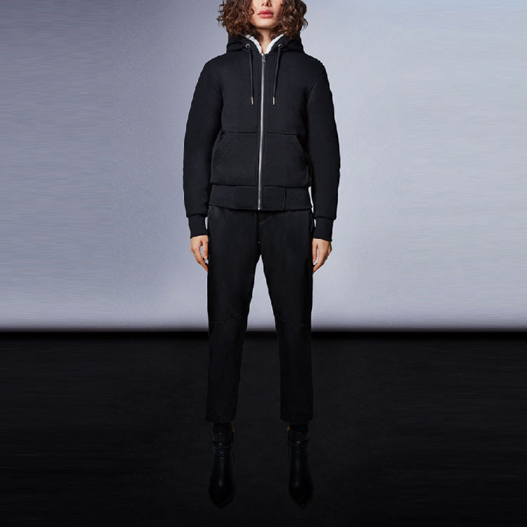 Shop (W) Moose Knuckles FW21 黑色標誌可拆帽羊毛夾克 M31LS601-244