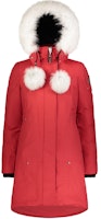 (Women) Moose Knuckles FW21 Stirling Classic Logo Red Mid-Length Parka with Fur Trim Women. MK2003LP-704 (Women) Moose Knuckles FW21 Stirling Classic Logo Red Mid-Length Parka with Fur Trim Women. MK2003LP-704