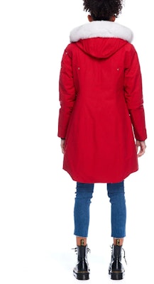 (W) 무스너클 FW21 스털링 클래식 로고 레드 여성용 퍼 트림 미드기장 파카. MK2003LP-704 Shop (W) 무스너클 FW21 스털링 클래식 로고 레드 여성용 퍼 트림 미드기장 파카. MK2003LP-704