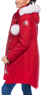 (W) 무스너클 FW21 스털링 클래식 로고 레드 여성용 퍼 트림 미드기장 파카. MK2003LP-704 Details for (W) 무스너클 FW21 스털링 클래식 로고 레드 여성용 퍼 트림 미드기장 파카. MK2003LP-704