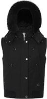(Women) Moose Knuckles FW22 Black Down Hooded Vest Straight-Cut Zipper Design. M32LV47708 (Women) Moose Knuckles FW22 Black Down Hooded Vest Straight-Cut Zipper Design. M32LV47708
