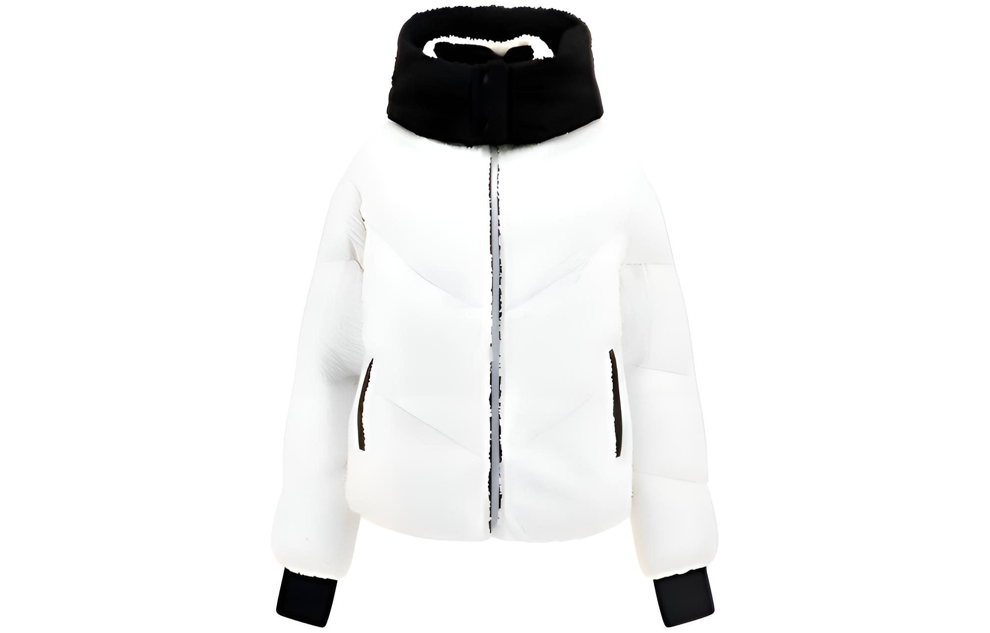(Women) Moose Knuckles FW22  Colorblock Zip-Up Down Jacket Coat White M32LJ175155