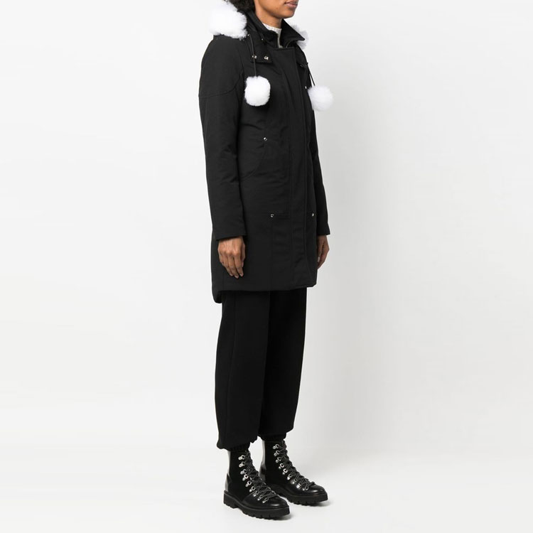 (Women) Moose Knuckles FW22  Mid-Length Hooded Down Jacket Black M32LP203S1001 圖 5