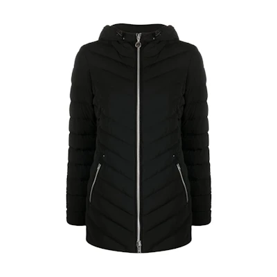 (Women) Moose Knuckles FW22 Solid Color Puffer Zip Jacket Black. M32LJ115292