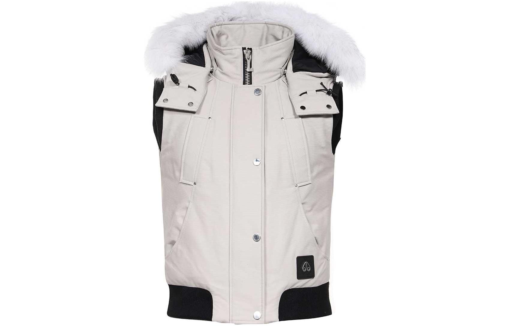 (Women) Moose Knuckles FW23  Light Gray Hoodie Jacket. M32LV477-856