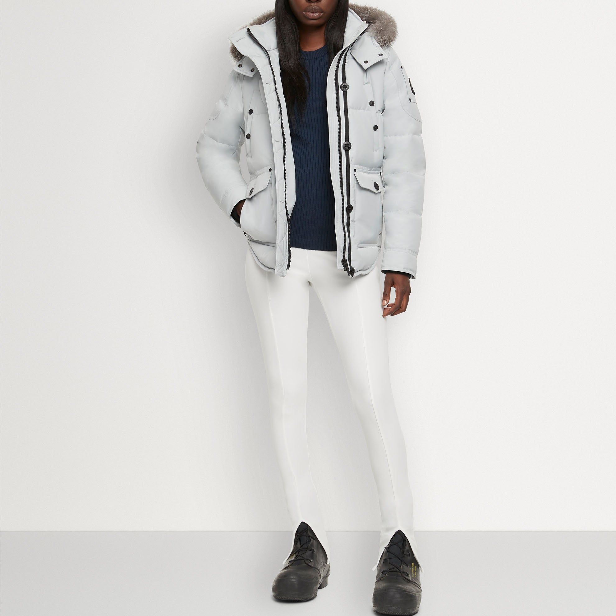 Lookbook (W) Moose Knuckles FW23 Anguille Shearling 灰樺色口袋羽絨外套. M33LJ113S-1181