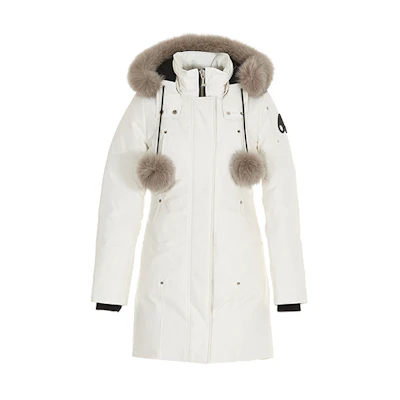 (Women) Moose Knuckles FW23 Stirling Down Jacket Cream White with Detachable Hood. MK2003LP-864