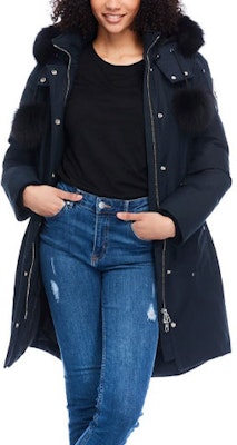 (W) 무스 너클스 FW23 스털링 네이비 파카 탈부착 후드와 로고. MK2003LP-402 Order (W) 무스 너클스 FW23 스털링 네이비 파카 탈부착 후드와 로고. MK2003LP-402