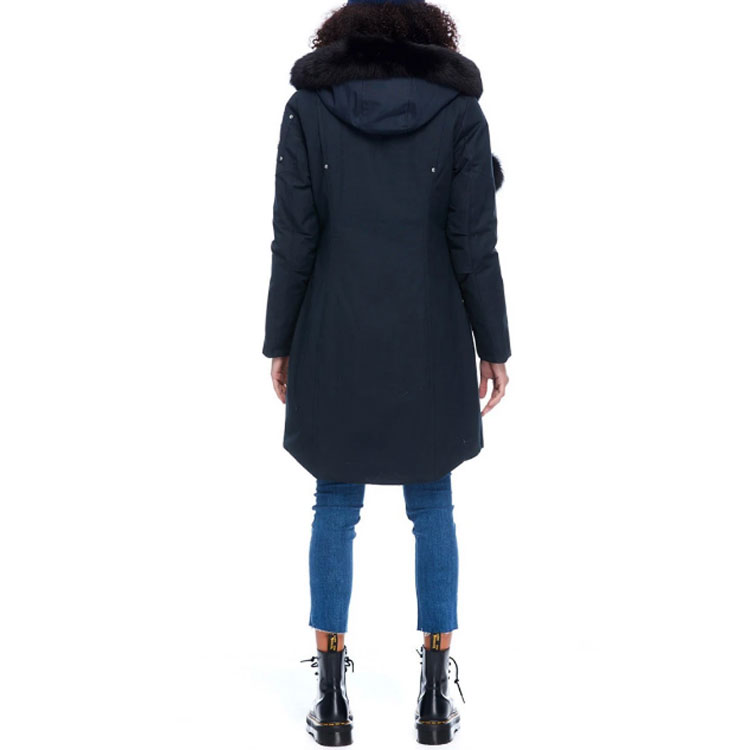 Shop (W) 무스 너클스 FW23 스털링 네이비 파카 탈부착 후드와 로고. MK2003LP-402