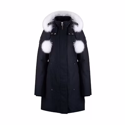 (Women) Moose Knuckles FW23 Stirling Navy Blue Down Jacket with Removable Hood. MK2003LP-401