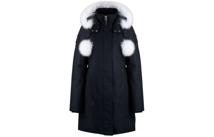 Order (W) Moose Knuckles FW23 Stirling 冬季海军蓝羽绒外套可拆卸帽子 MK2003LP-401