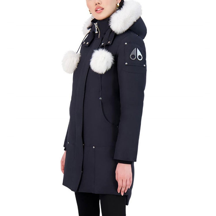 Purchase (W) Moose Knuckles FW23 Stirling 冬季海军蓝羽绒外套可拆卸帽子 MK2003LP-401