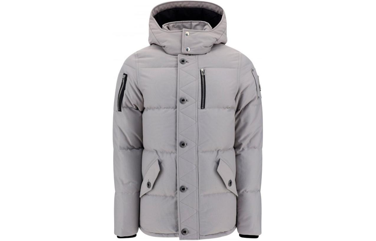 (Women) Moose Knuckles Grey Solid Hooded Down Jacket M32MJ128N1019