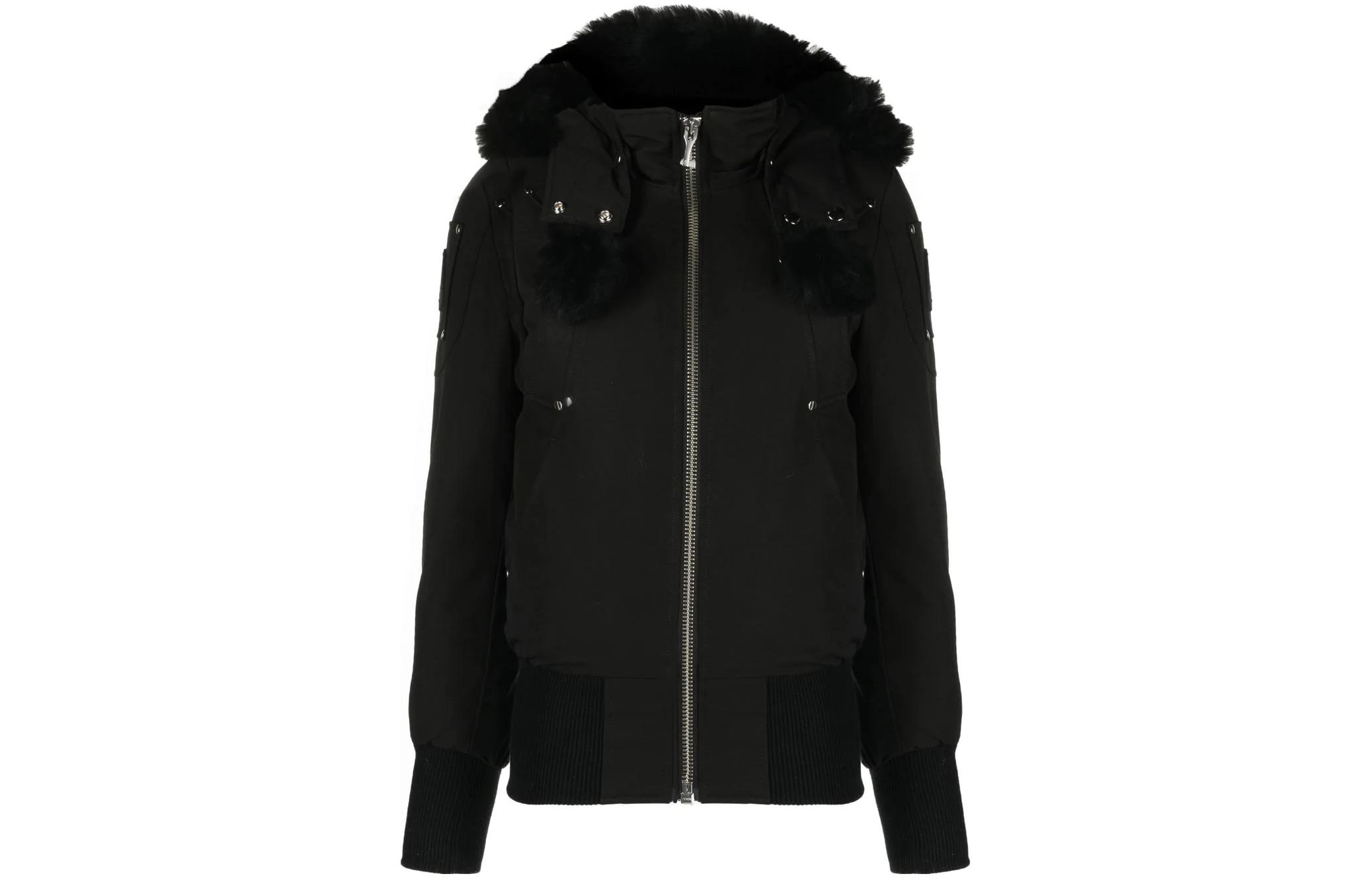 Order (W) 麋鹿针扣剪刀FW22黑色纯色拉链连帽外套 M32LB002S-305