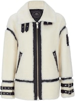 (Women) Moose Knuckles Scissor Golden FW22 Ivory White Bomber Jacket. M32LJ285 (Women) Moose Knuckles Scissor Golden FW22 Ivory White Bomber Jacket. M32LJ285