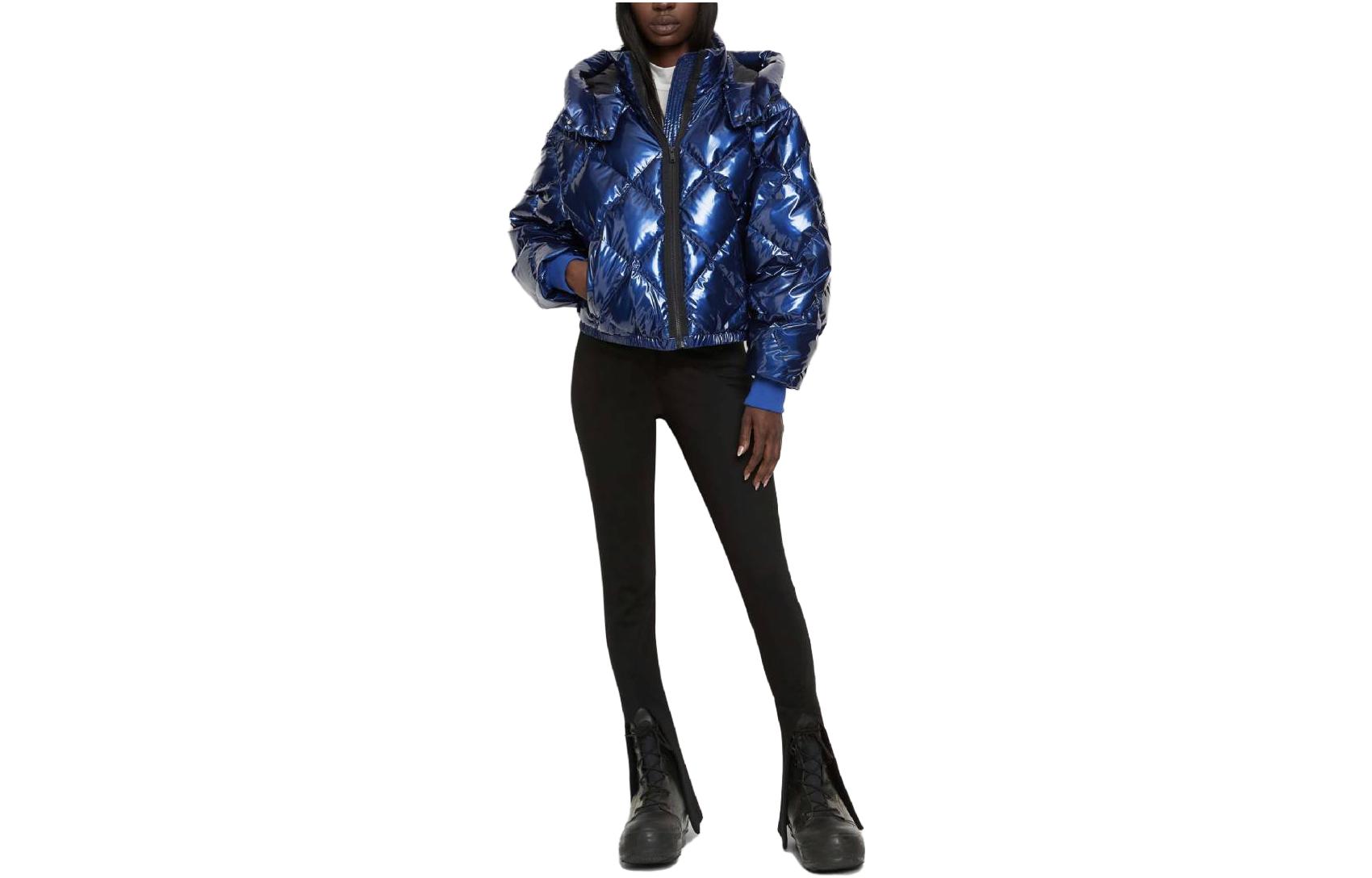 (Women) Moose Knuckles Solid Glossy Down Jacket  Hooded Winter Coat M33LB019H1-1192