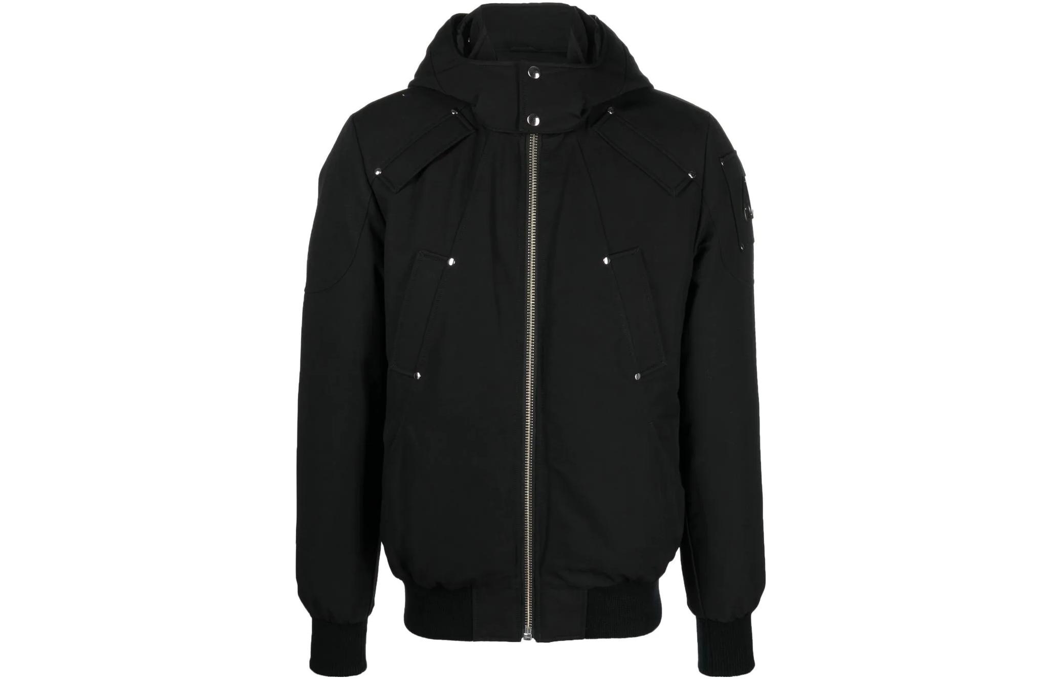 (Women) Moose Knuckles Solid Zip Hooded Down Jacket M32MB000N-292