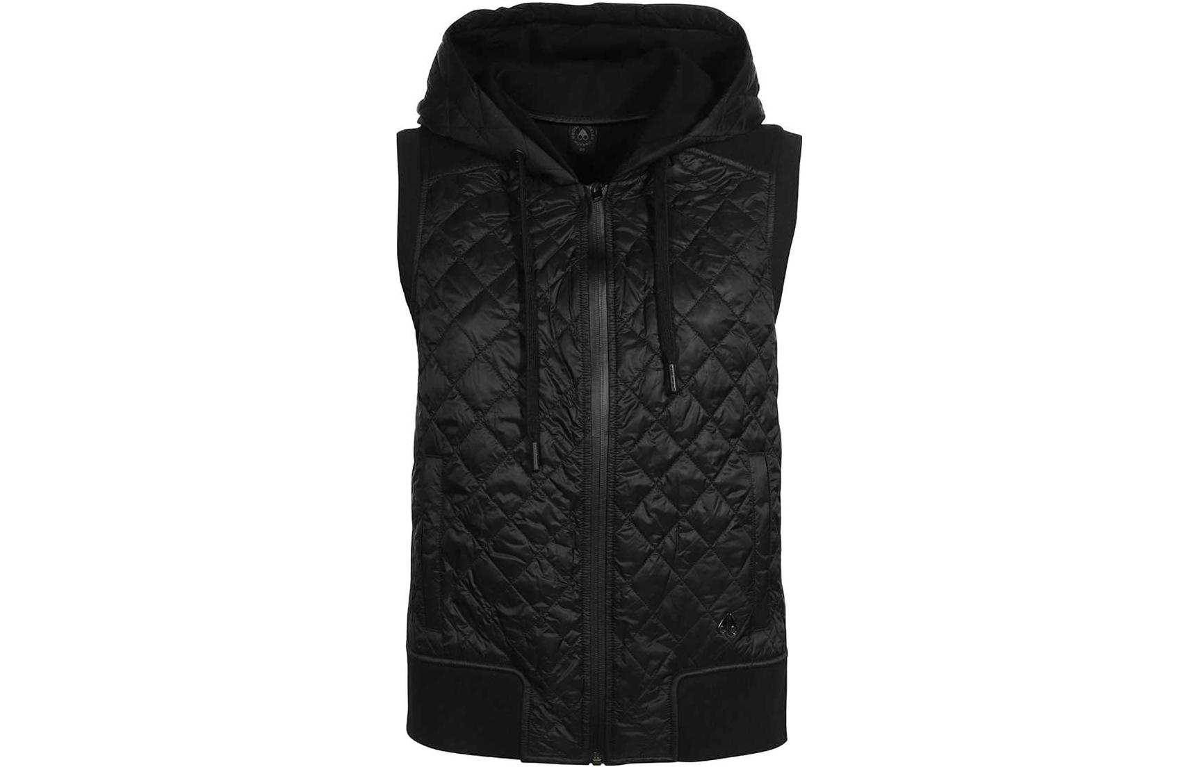 Buy (W) Moose Knuckles SS23 黑色無袖拉鍊連帽背心外套. M13LS637292