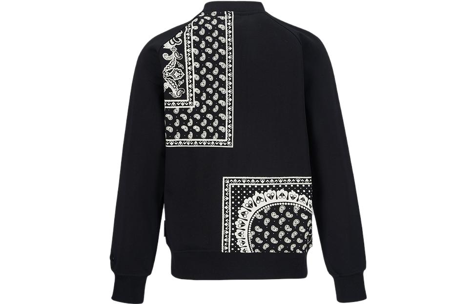 Lookbook (W) Sudadera Negra Estampada Moose Knuckles SS23 Paisley Crewneck. M13LS613H