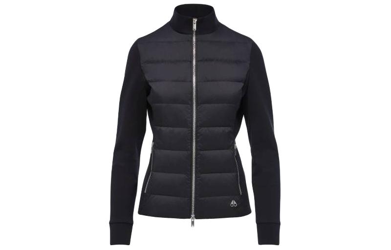 (Women) Moose Knuckles SS24  Black Zip-Up Stand Collar Jacket. M14LJ184-292