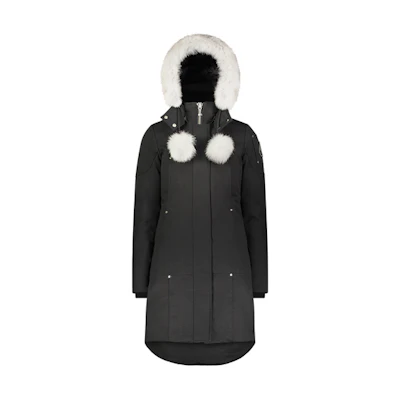 (Women) Moose Knuckles Stirling Classic Black Down Jacket with Removable Fur Hood for Women. MK2003LP-290