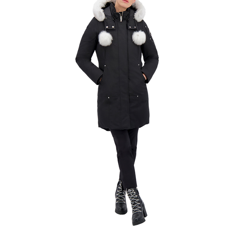 Shop (W) Moose Knuckles女款Stirling经典黑色羽绒服可拆卸毛领外套。 MK2003LP-290