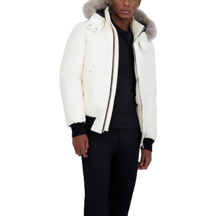 Details for (W) Moose Knuckles 白色防水連帽羽絨外套 帶有標誌設計 MK2000MB-864