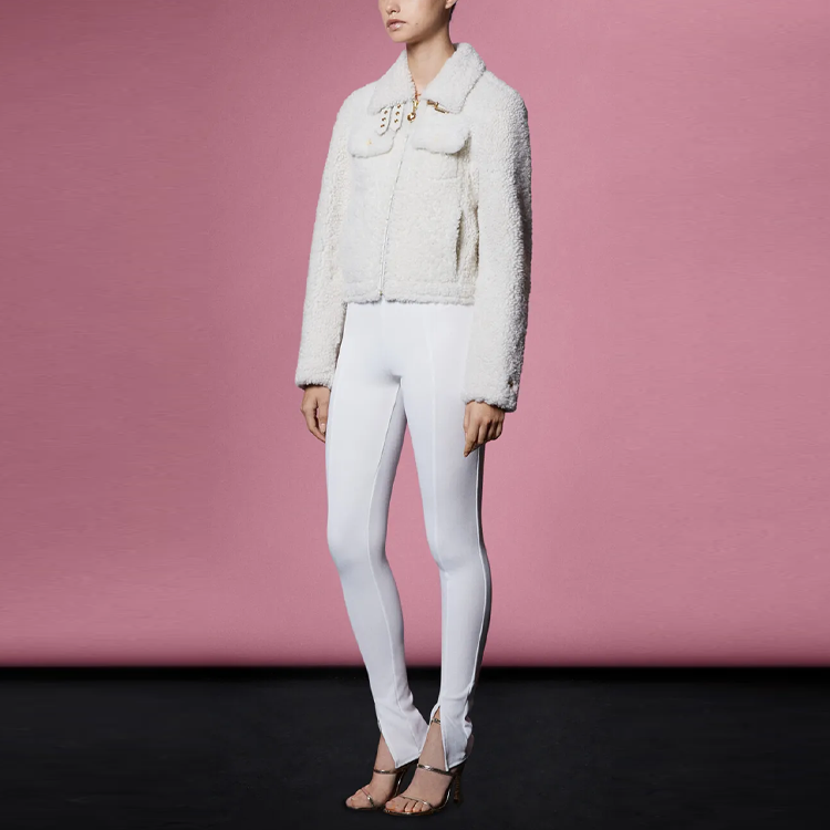 Lookbook (W) Moose Knuckles x Jennifer Meyer FW21 Jaket Putih Solid Zip. M31LL319JM-155