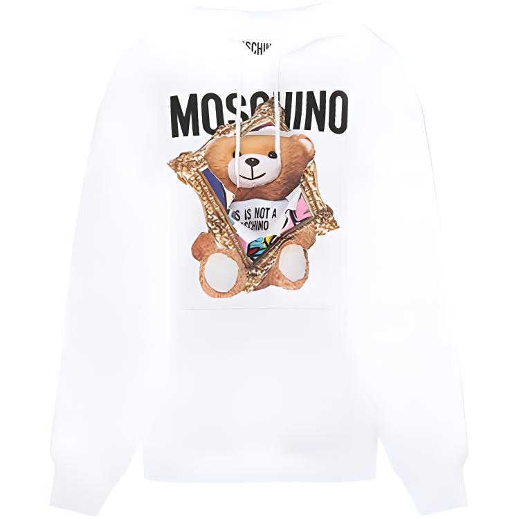 (Women) MOSCHINO 3D Frame Teddy Bear Hoodie  White D-A1710-0427-1001