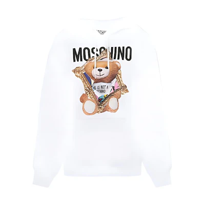 (Women) MOSCHINO 3D Frame Teddy Bear Hoodie White D-A1710-0427-1001