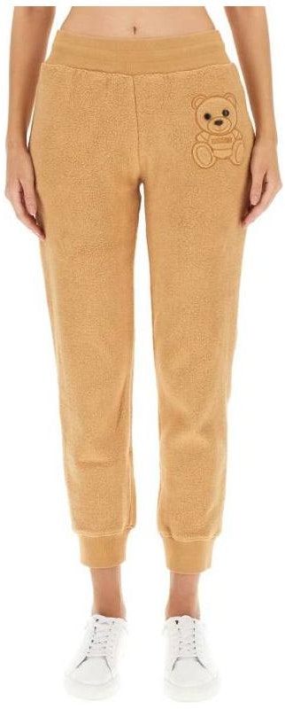 women-moschino-bear-embroidery-casual-jogger-pants-khaki-0323-5526-1018