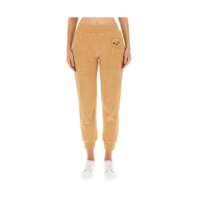 (Women) MOSCHINO Bear Embroidery Casual Jogger Pants Khaki. 0323-5526-1018