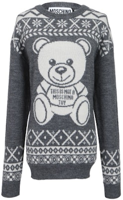 (W) 모스키노 베어 프린트 크루넥 풀오버 스웨터 - 그레이 A0936-5504-A1507 Order (W) 모스키노 베어 프린트 크루넥 풀오버 스웨터 - 그레이 A0936-5504-A1507