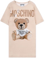 (Women) MOSCHINO Beige Teddy Bear Graphic T-Shirt Dress Short Sleeve V0449-5465-1081 (Women) MOSCHINO Beige Teddy Bear Graphic T-Shirt Dress Short Sleeve V0449-5465-1081