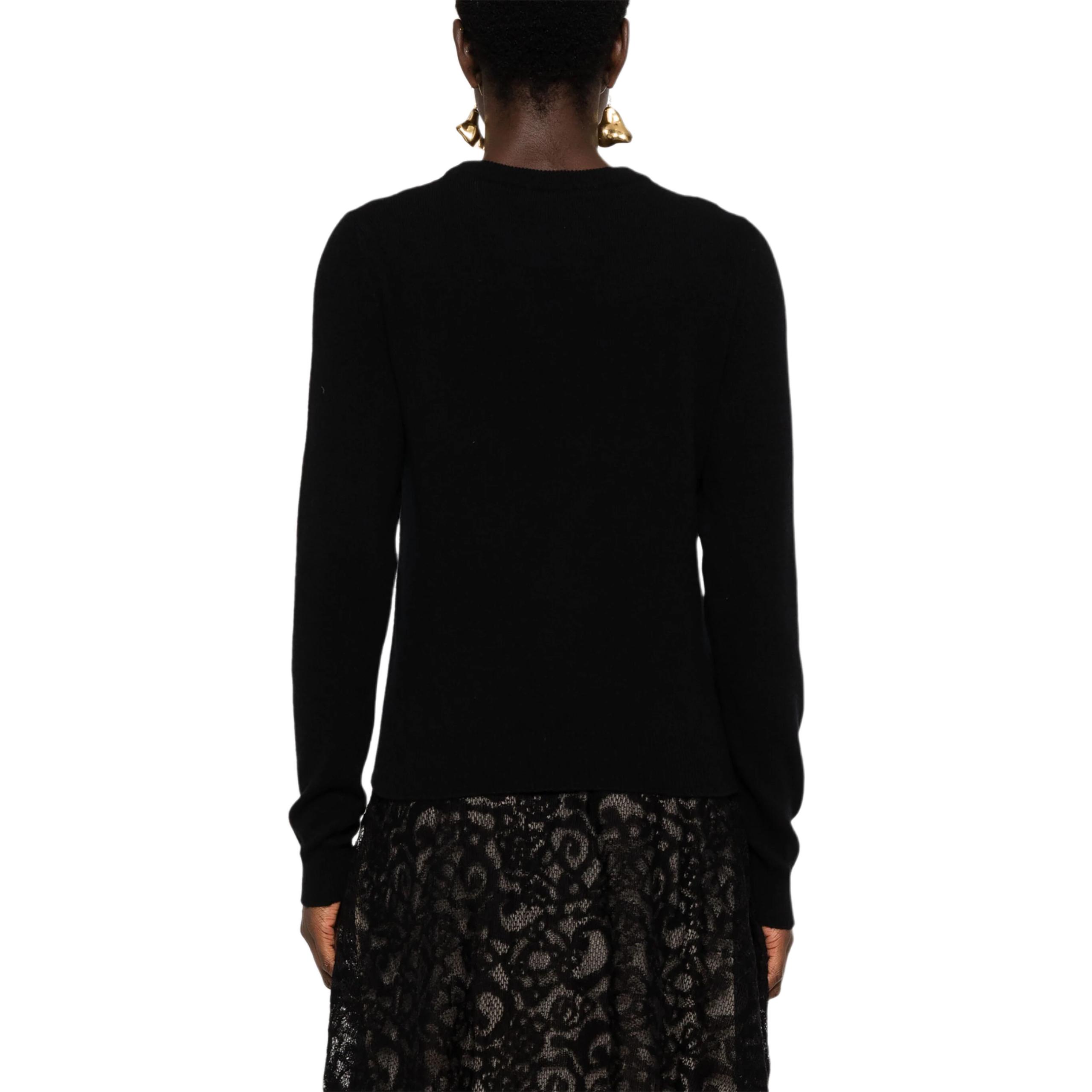 Shop (W) MOSCHINO 黑色圓領長袖毛衣帶Logo設計 A0922-5509-0555