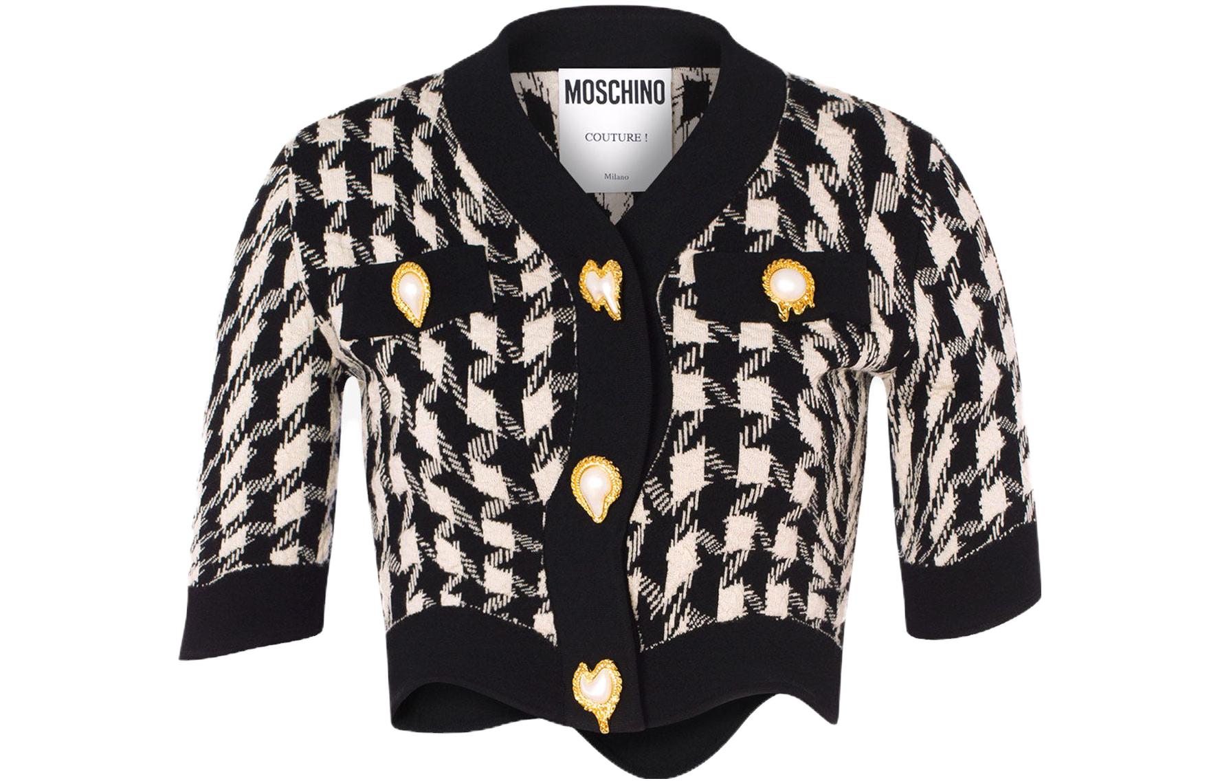 Order (W) MOSCHINO Chaqueta Negra de Punto Elástico Cortada A0906-5402-1555
