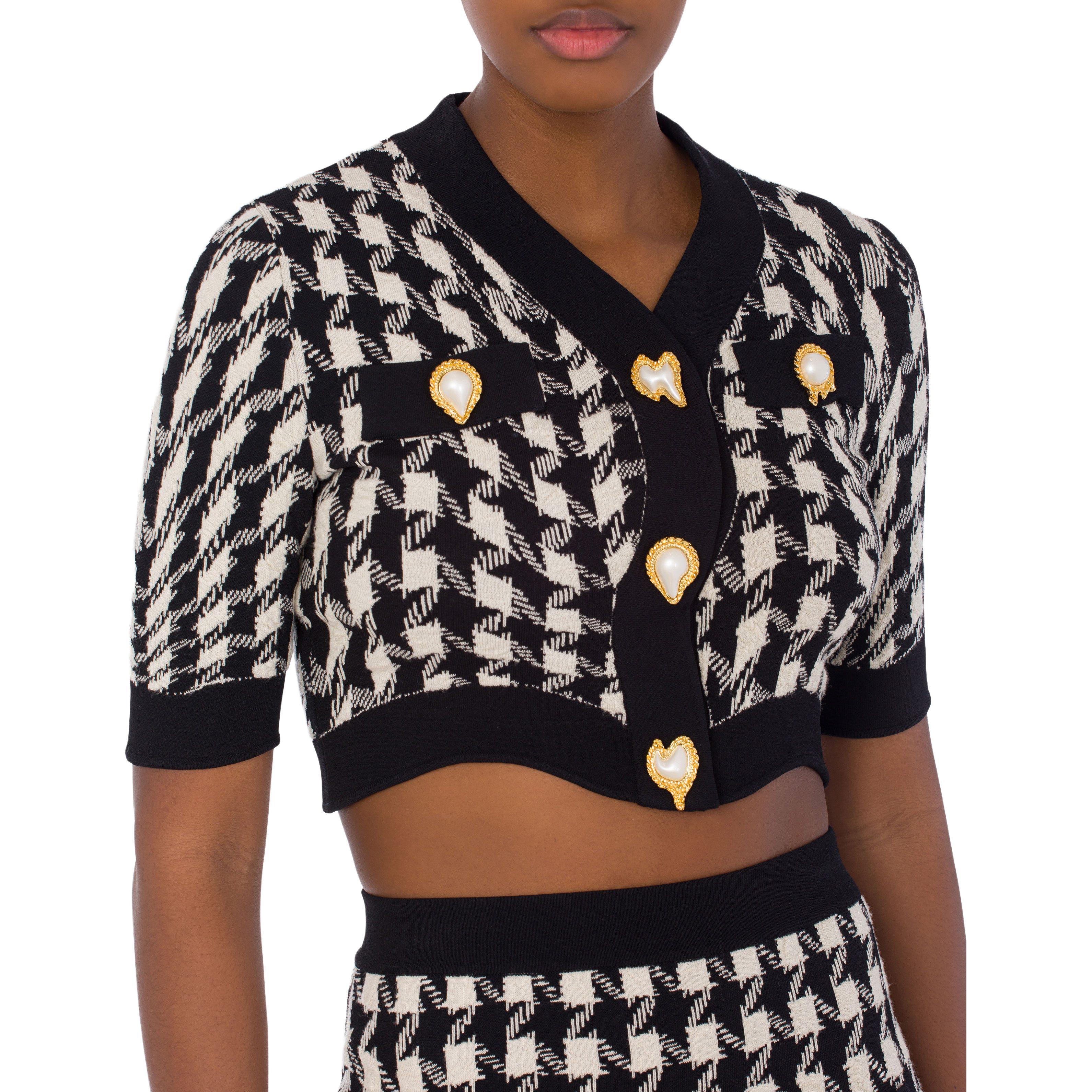 Purchase (W) MOSCHINO Chaqueta Negra de Punto Elástico Cortada A0906-5402-1555